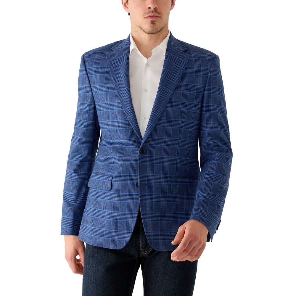 Michael Kors Blazer Blue Plaid Size 44R New With Tags